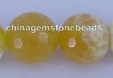 CAB971 15.5 inches 16mm faceted round fire crackle agate beads