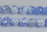 CAB972 15.5 inches 6mm faceted round fire crackle agate beads