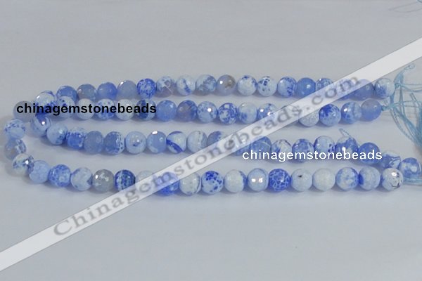 CAB972 15.5 inches 6mm faceted round fire crackle agate beads