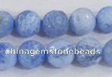 CAB974 15.5 inches 12mm faceted round fire crackle agate beads