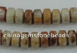 CAB975 15.5 inches 6*10mm rondelle Morocco agate beads wholesale