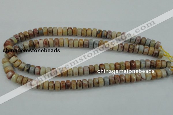 CAB975 15.5 inches 6*10mm rondelle Morocco agate beads wholesale