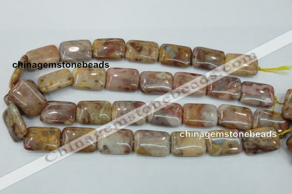 CAB979 15.5 inches 18*25mm rectangle Morocco agate beads wholesale