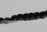 CAB980 15.5 inches 8mm flat round black agate gemstone beads wholesale