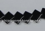 CAB984 15.5 inches 12*12mm rhombic black agate gemstone beads wholesale