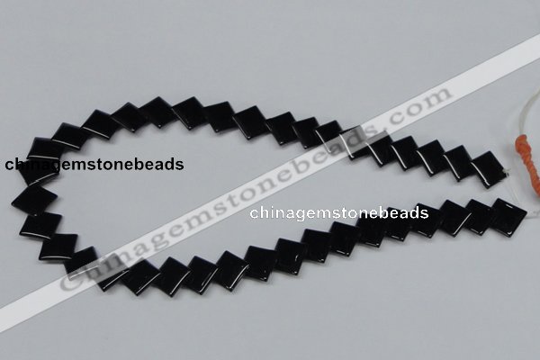 CAB984 15.5 inches 12*12mm rhombic black agate gemstone beads wholesale