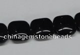 CAB986 15.5 inches 14*14mm square black agate gemstone beads wholesale