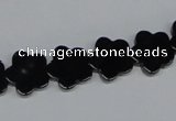 CAB988 15.5 inches 12*12mm star black agate gemstone beads wholesale