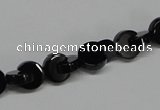 CAB992 15.5 inches 8*8mm curved moon black agate gemstone beads