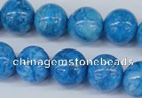 CAB999 15.5 inches 12mm round blue crazy lace agate beads