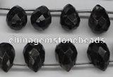 CAE43 Top-drilled 10*14mm faceted teardrop astrophyllite beads