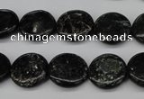 CAE46 15.5 inches 15mm flat round astrophyllite beads wholesale