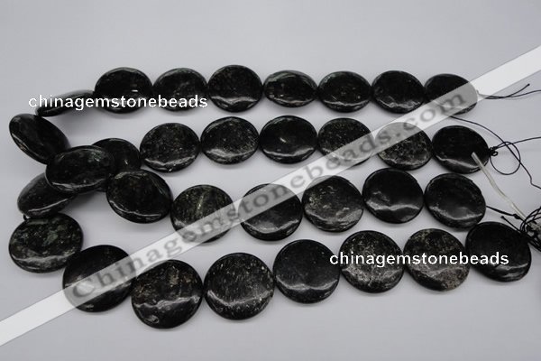 CAE49 15.5 inches 25mm flat round astrophyllite beads wholesale