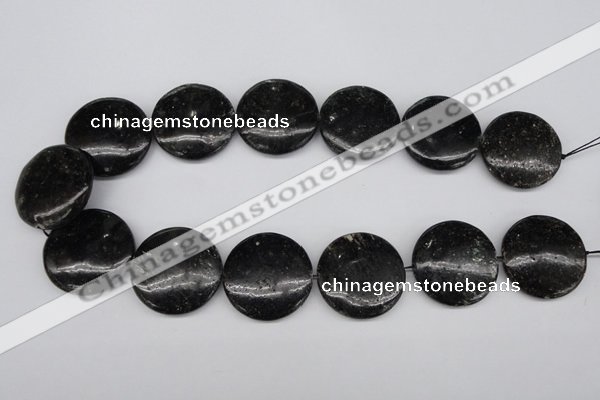 CAE50 15.5 inches 30mm flat round astrophyllite beads wholesale