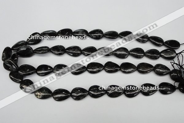 CAE68 15.5 inches 13*18mm flat teardrop astrophyllite beads wholesale