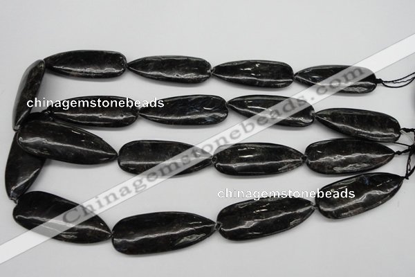 CAE72 15.5 inches 18*44mm flat teardrop astrophyllite beads wholesale