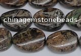 CAF135 15.5 inches 10*14mm twisted oval Africa stone beads