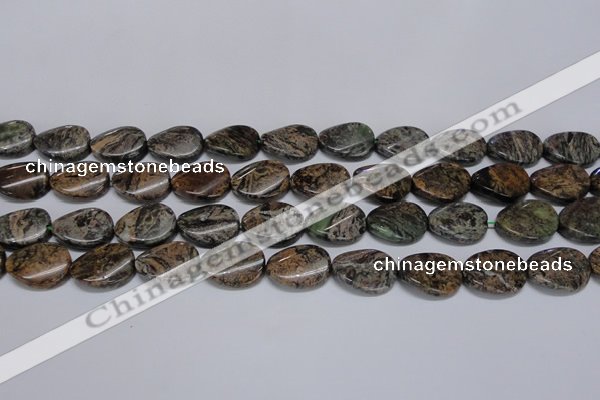 CAF135 15.5 inches 10*14mm twisted oval Africa stone beads