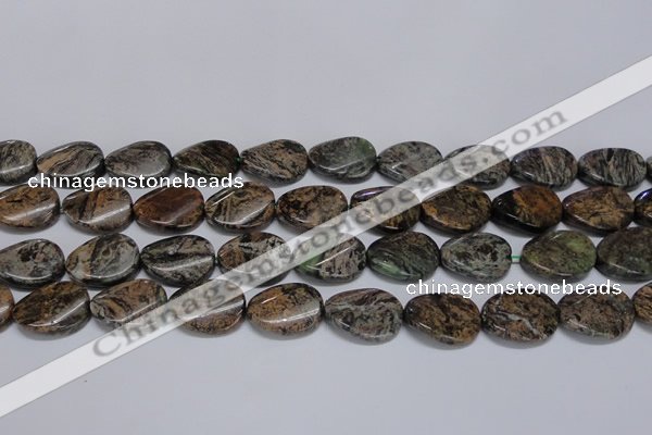 CAF137 15.5 inches 13*18mm twisted oval Africa stone beads