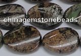 CAF138 15.5 inches 15*20mm twisted oval Africa stone beads