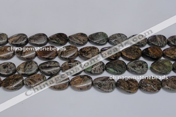 CAF139 15.5 inches 18*25mm twisted oval Africa stone beads