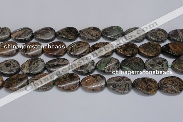 CAF140 15.5 inches 20*30mm twisted oval Africa stone beads