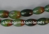 CAG1007 15.5 inches 8*12mm rice rainbow agate beads wholesale