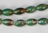 CAG1008 15.5 inches 8*12mm rice rainbow agate beads wholesale