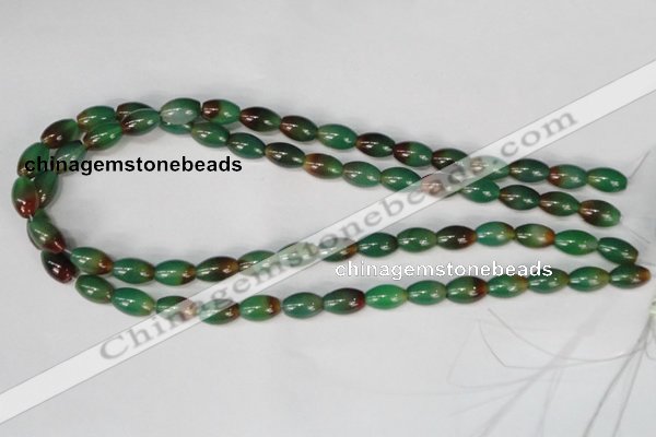 CAG1008 15.5 inches 8*12mm rice rainbow agate beads wholesale