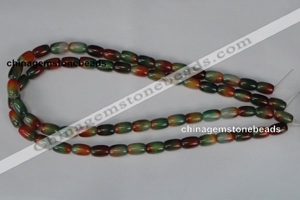 CAG1010 15.5 inches 8*12mm drum rainbow agate beads wholesale