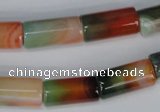 CAG1016 15.5 inches 10*20mm column rainbow agate beads