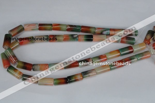 CAG1016 15.5 inches 10*20mm column rainbow agate beads