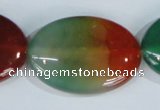 CAG1026 15.5 inches 25*35mm oval rainbow agate beads