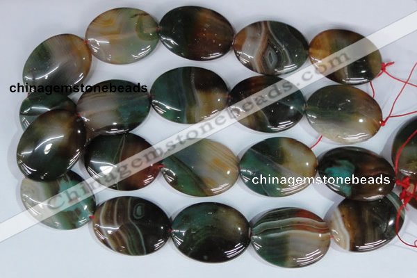 CAG1027 15.5 inches 30*40mm oval rainbow agate beads