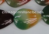 CAG1030 15.5 inches 22*30mm flat teardrop rainbow agate beads