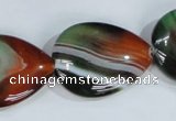 CAG1034 15.5 inches 22*30mm flat teardrop rainbow agate beads