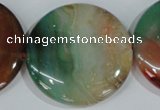 CAG1045 15.5 inches 40mm flat round rainbow agate beads