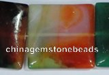 CAG1050 15.5 inches 40*40mm square rainbow agate beads