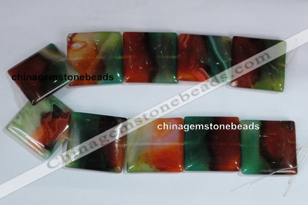 CAG1050 15.5 inches 40*40mm square rainbow agate beads