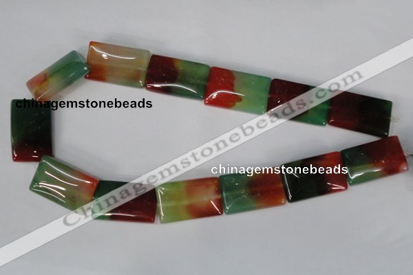 CAG1053 15.5 inches 18*25mm rectangle rainbow agate beads