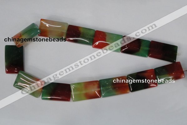 CAG1054 15.5 inches 20*30mm rectangle rainbow agate beads