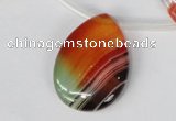 CAG1061 Top-drilled 22*30mm flat teardrop rainbow agate beads