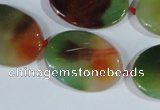 CAG1064 15.5 inches 22*30mm twisted oval rainbow agate beads