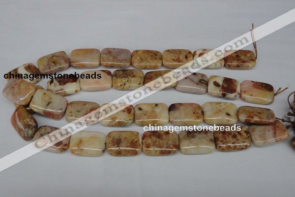 CAG1098 15.5 inches 18*25mm rectangle Morocco agate beads wholesale