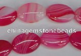 CAG1174 15.5 inches 13*18mm oval line agate gemstone beads