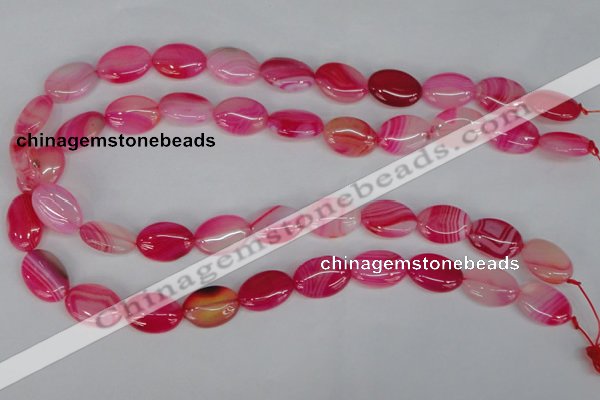 CAG1174 15.5 inches 13*18mm oval line agate gemstone beads