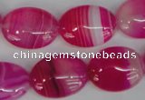 CAG1175 15.5 inches 15*20mm oval line agate gemstone beads