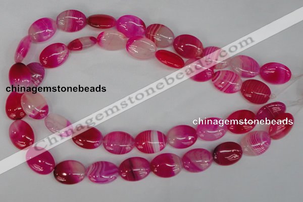 CAG1175 15.5 inches 15*20mm oval line agate gemstone beads