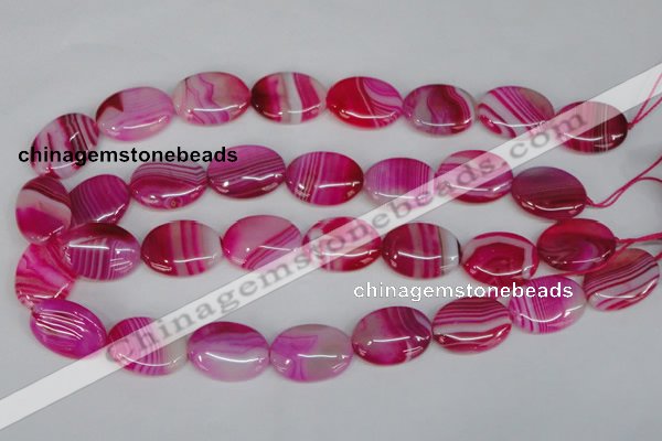 CAG1176 15.5 inches 18*25mm oval line agate gemstone beads