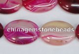 CAG1177 15.5 inches 18*25mm oval line agate gemstone beads